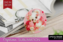 Teddy Bear Valentine Keychain PNG Cute Valentines Day Product Image 1