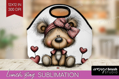 Teddy Bear Valentine Lunch Bag Whimsical Animal Lunch Bug Product Image 1