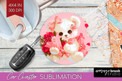 Teddy Bear Valentine Car Coaster Cute Valentines Day Coaster Product Image 1