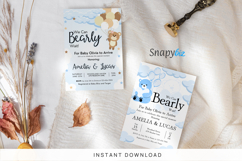 Printable Teddy Bear Baby Shower Invitation Canva Templates Product Image 2