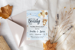 Printable Teddy Bear Baby Shower Invitation Canva Templates Product Image 9
