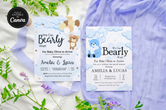 Printable Teddy Bear Baby Shower Invitation Canva Templates Product Image 1