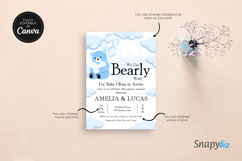 Printable Teddy Bear Baby Shower Invitation Canva Templates Product Image 7
