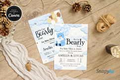 Printable Teddy Bear Baby Shower Invitation Canva Templates Product Image 5