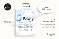 Printable Teddy Bear Baby Shower Invitation Canva Templates Product Image 6