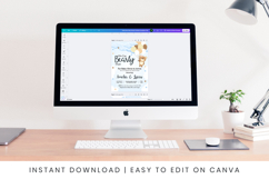 Printable Teddy Bear Baby Shower Invitation Canva Templates Product Image 3