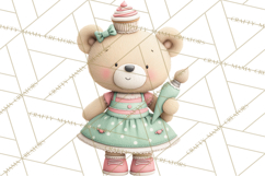 Teddy Bear Bakery Valentine Clipart PNG Product Image 2
