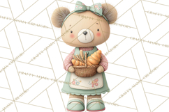 Teddy Bear Bakery Valentine Clipart PNG Product Image 3