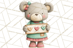 Teddy Bear Bakery Valentine Clipart PNG Product Image 4