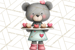 Teddy Bear Bakery Valentine Clipart PNG Product Image 2