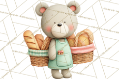 Teddy Bear Bakery Valentine Clipart PNG Product Image 3