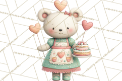 Teddy Bear Bakery Valentine Clipart PNG Product Image 3