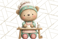 Teddy Bear Bakery Valentine Clipart PNG Product Image 4