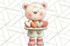 Teddy Bear Bakery Valentine Clipart PNG Product Image 3