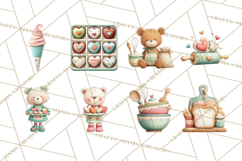 Teddy Bear Bakery Valentine Clipart PNG Product Image 2