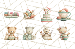 Teddy Bear Bakery Valentine Clipart PNG Product Image 4