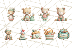 Teddy Bear Bakery Valentine Clipart PNG Product Image 8