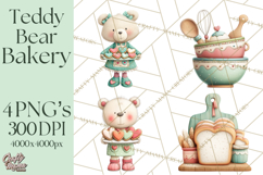 Teddy Bear Bakery Valentine Clipart PNG Product Image 1