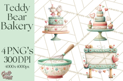 Teddy Bear Bakery Valentine Clipart PNG Product Image 1