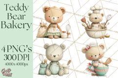 Teddy Bear Bakery Valentine Clipart PNG Product Image 1
