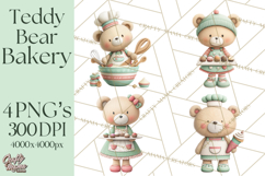Teddy Bear Bakery Valentine Clipart PNG Product Image 1
