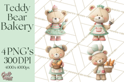 Teddy Bear Bakery Valentine Clipart PNG Product Image 1