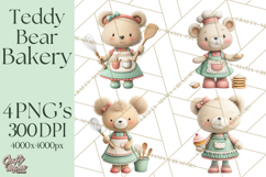 Teddy Bear Bakery Valentine Clipart PNG Product Image 1
