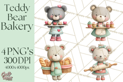 Teddy Bear Bakery Valentine Clipart PNG Product Image 1