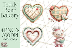 Teddy Bear Bakery Valentine Clipart PNG Product Image 1