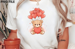 Teddy Bear Balloons Valentine&#039;s Day PNG Product Image 2