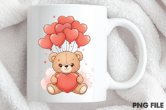 Teddy Bear Balloons Valentine&#039;s Day PNG Product Image 4