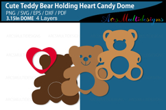 Teddy bear holding heart candy dome Product Image 2