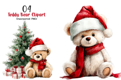 Teddy Bear Christmas Clipart Product Image 1