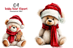 Teddy Bear Christmas Clipart Product Image 1