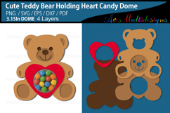 Teddy bear holding heart candy dome Product Image 1