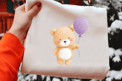 Teddy Bear Hugging a Balloon Clipart Product Image 2
