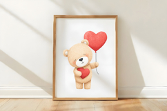 Teddy Bear Hugging a Balloon Clipart Product Image 3