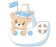 Cute Little Bear PNG, EPS, JPG, Sailor clipart Product Image 2