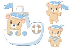 Cute Little Bear PNG, EPS, JPG, Sailor clipart Product Image 1