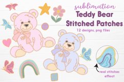 Sublimation Teddy Bear Stitched Patches, PNG files Product Image 1
