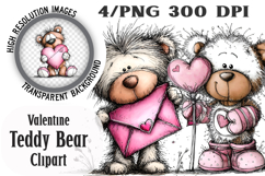 Teddy Bear Valentine Clipart Product Image 1