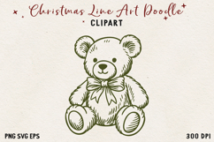 Vintage Hand-Drawn Christmas Illustration| Line Art Clipart Product Image 1