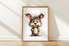 Teddy Bear with Bunny Ears and Easter Egg Clipart Product Image 3