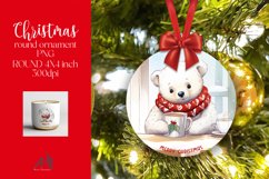 Christmas Round Ornament Sublimation PNG Product Image 1