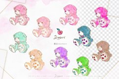 Teddy Bear Clipart, glam doodle art, png files 106 Product Image 2