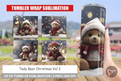 Tumbler Sublimation Tedy Bear Christmas Product Image 1