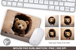 Mouse Pad Tedy bear Peeks from Wall Product Image 1