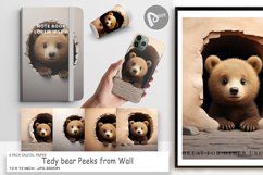 Digital Paper Tedy bear Peeks from Wall Product Image 1