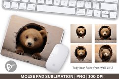 Mouse Pad Tedy bear Peeks from Wall Product Image 1