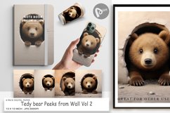 Digital Paper Tedy bear Peeks from Wall Product Image 1